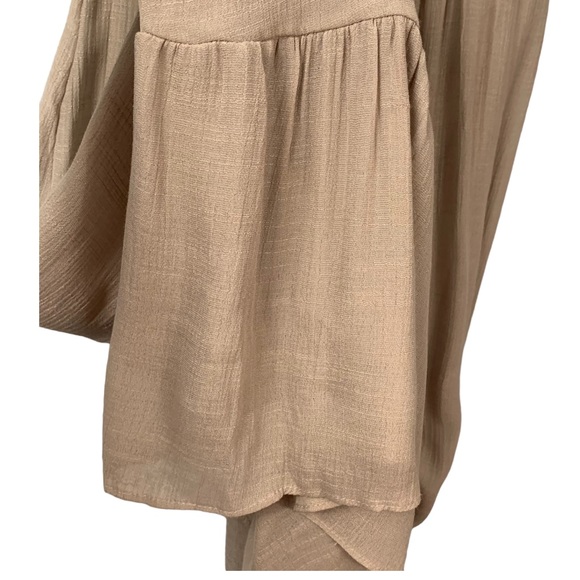 LC Lauren Conrad Maxi Dress Strapless Gauze Embroidery Women’s Size S Taupe Gray - Picture 6 of 16